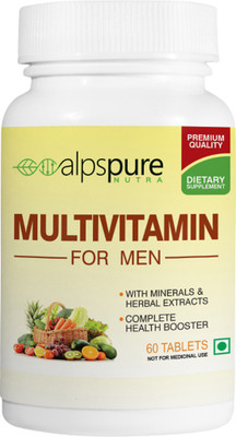 ALPSPURE Nutra Multivitamin for Men, Health Booster with Herbal Extracts and Minerals(60 Tablets)