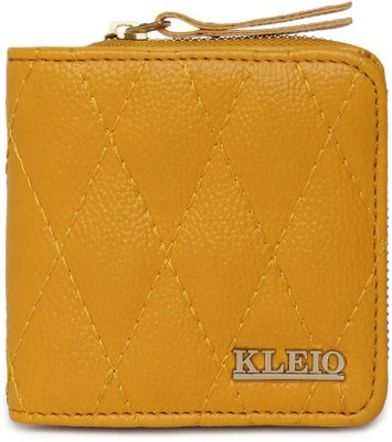 KLEIO Women Casual Yellow Artificial Leather Wallet(6 Card Slots)