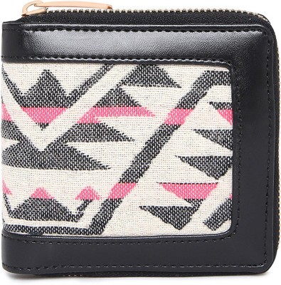 KLEIO Women Casual Black Fabric Wallet(3 Card Slots)