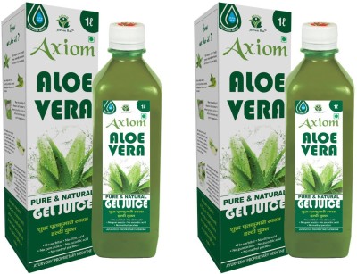 AXIOM Aloevera Juice 1000 ml (Pack of 2)| Ayurvedic Juice | Thar Aloevera Juice with Pulp | Natural WHO GMP Certified | No added Sugar(Pack of 2)
