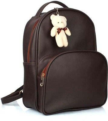 SMP 15L Backpack PU Leather Stylish and Trendy Backpack For Girls || Casual Look 15 L Backpack(Brown)