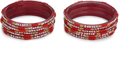 AFAST Glass Beads Bangle Set(Pack of 12)