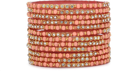 AFAST Glass Beads Bangle Set(Pack of 10)