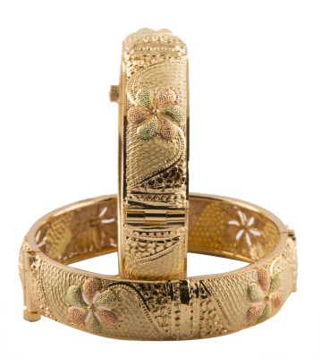 Khushi's Brass Gold-plated Kada(Pack of 2)