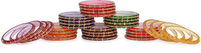 Somil Plastic Beads, Crystal Bangle Set(Pack of 10)