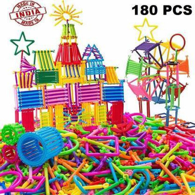 VRUX 180 PCS Building Blocks Bars Different Shape Educational Construction Engineering Set 3D Puzzle, Interlocking Creative Connecting Kit, Building Construction Toys(Multicolor) VRUX 180 PCS Building Blocks Bars Different Shape Educational Construction Engineering Set 3D Puzzle, Interlocking Creative Connecting Kit, Building Construction Toys(Multicolor)