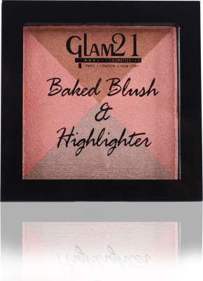 Glam21 Baked Blush & Highlighter 01, 51 gm, sun kissed shimmery look for healthy bronzed glwoing skin(Shade - 01)