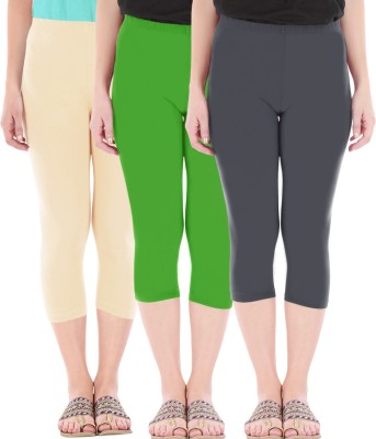 BEFLI Capri Leggings Women Beige, Green, Grey Capri