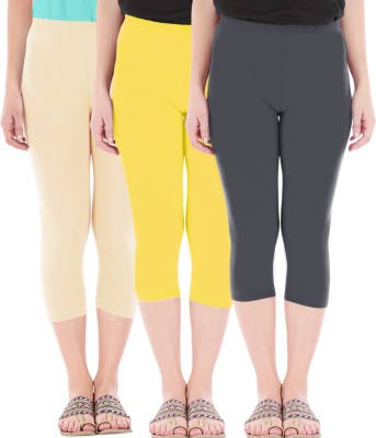 BEFLI Women Beige, Yellow, Grey Capri