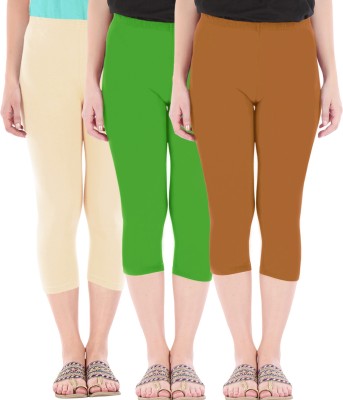 BEFLI Capri Leggings Women Beige, Green, Brown Capri