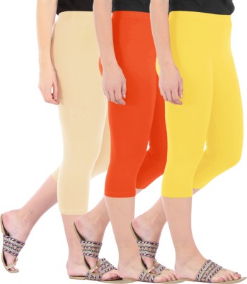 BEFLI Solid calf length capri for women Women Multicolor Capri