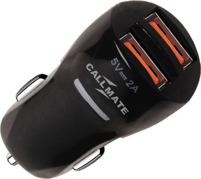 Callmate 12 W Turbo Car Charger(Black, With USB Cable)