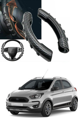 PRTEK Hand Stiched Steering Cover For Universal For Car Universal For Car(Black, Tarpaulin, Plastic)