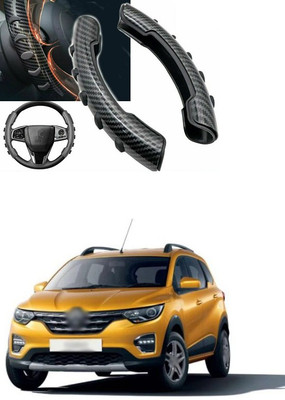 PRTEK Hand Stiched Steering Cover For Universal For Car Universal For Car(Black, Tarpaulin, Plastic)