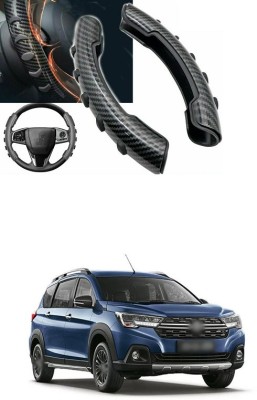PRTEK Hand Stiched Steering Cover For Universal For Car Universal For Car(Black, Tarpaulin, Plastic)