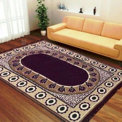 satalhome Purple Chenille Carpet(5 ft,  X 7 ft, Rectangle)