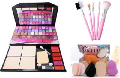 TYA Gen-II Color Icon Fashion Makeup Kit Big + Premium Makeup Brushes + Me Now 6 Piece Makeup Sponges(3 Items in the set)