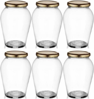 BSE4SOURCE Glass Utility Container  - 1000 ml(Pack of 6, Clear)