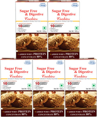 Sugarless Bliss Sugar Free & Digestive Cookies - Crunchy Peanut Butter-5x100g-Half the Price Of Murray Cookies Biscuit(5 x 100)