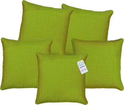 indoAmor Silk Cushions & Pillows Cover(Pack of 5, 40.64 cm*40.64 cm, Green)