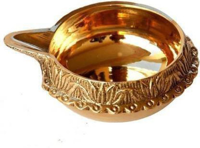 RUDRANSH Brass Kuber Diya for Diwali Puja Diya for Handcrafted set of 1 Brass Table Diya(Height: 1.5 inch)