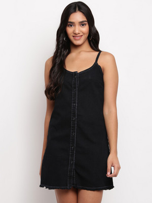 TALES & STORIES Women Sheath Black Above Knee/Mid Thigh Length Dress