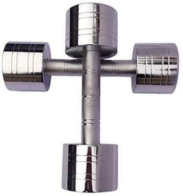 HACKERX Steel Chrome Fixed Dumbbell 1Kg Pair Fixed Weight Dumbbell(2 kg)