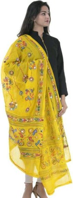 Pihu Creation Cotton Blend Embroidered Women Dupatta