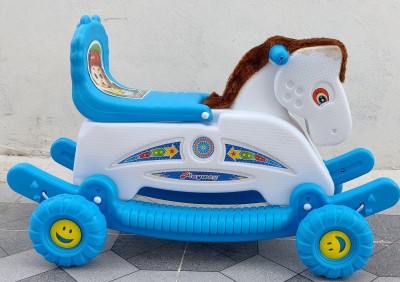 oh baby by flipkart PLASTIC MANGOLI HORSE,ROCKING FUNCTION WITH AMAZING COLOR Rideons & Wagons Non Battery Operated Ride On(Multicolor)