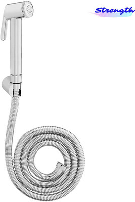 Strength -HF-03 Aqua Supreme ABS Health Faucet with SS-304 Grade 1 Meter Flexible Metal Hose Pipe and Wall Hook Chrome Finish - ( Set of 1 pcs ) Health Faucet(Centerset Installation Type)