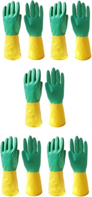 HM EVOTEK Multi Purpose Reusable Household Safe Hand Rubber Gloves Pack of 5 Rubber, Latex Safety Gloves Latex, Rubber  Safety Gloves(Pack of 10)