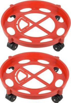 Dhrumi Gas Cylinder Trolley with Wheels | | LPG Cylinder Stand (Red) Gas Cylinder Trolley (Red) Gas Cylinder Trolley(Red)