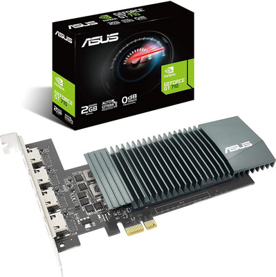 ASUS NVIDIA NVIDIA GeForce GT 710 Graphics Card (PCIe 2.0, 2GB GDDR5 Memory, 4X HDMI Ports, Single-Slot Design, Passive Cooling)...