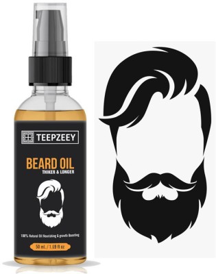 Teepzeey Advanced Beard Growth Oil And Hair Growth Oil, 50 Ml| Beard Growth Oil For Men | Hair Growth Oil For Men | More Beard Growth, 12 Natural Oils including Jojoba Oil, Vitamin E, Vitamin B6 Nourishment & Strengthening, No Harmful Chemicals Hair Oil (Pack Of 1) Hair Oil(60 ml)