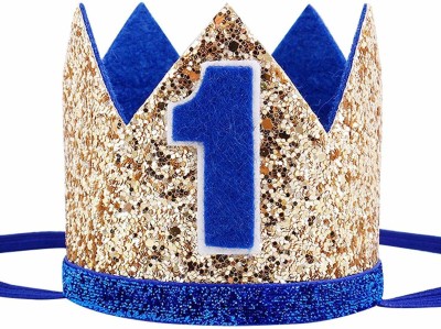Party Propz 1st Birthday Cap(Blue, Pack of 1)