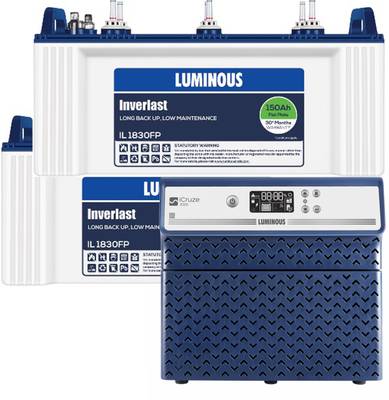 LUMINOUS iCruze 3000 Inverter + Inverlast IL1830FP 150 AH Flat Plate Battery Flat Plate Inverter Battery  (150Ah)