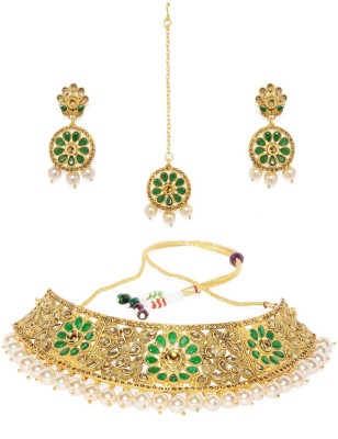 SPARGZ Alloy Gold-plated Gold, Green Jewellery Set(Pack of 1)