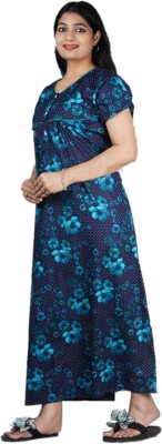 FAVNIC Women Nighty(Blue)