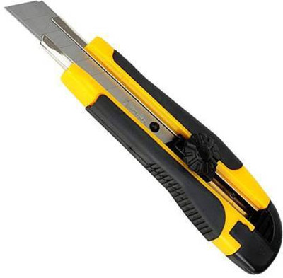 dinojames Metal Rubber Grip Hand-held Paper Cutter(Set Of 2, Black, Yellow)