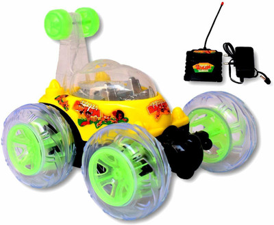 U.R.M. Enterprises chota bheem rechargeable 360 degree stunt rolling remote control car with lights and music for kids (multi-colors)- Multi color(Multicolor)
