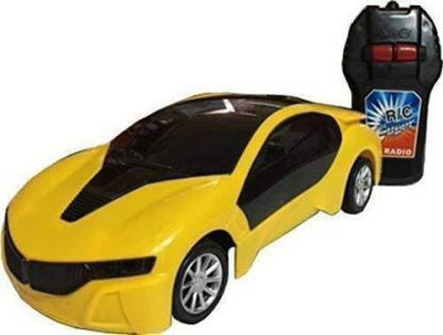 AS TRADERS Wireless Remote Control Fast Modern Car With 3D Light, CAR_RC_SNM_220(Yellow)