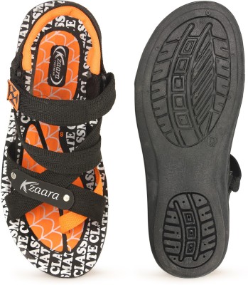 KANEGGYE Boys Velcro Sports Sandals(Orange , 11 - 12 Years)