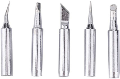 Ekavir Soldering Bit -Tip 5 Pcs Set for 60 Watt Temprature controller Soldering Iron 0 W Temperature Controlled(Round, Flat, Pointed, Conical Tip)