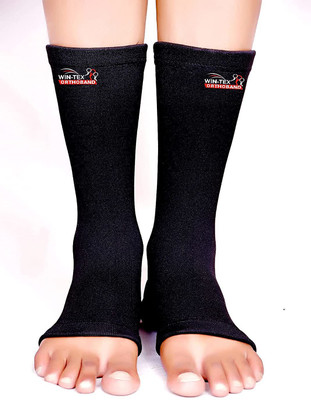 Win-tex Orthoband Ankle Support Brace for Sprained Anklet Injury Plantar Fasciitis or pain Relief Ankle Support(Black)