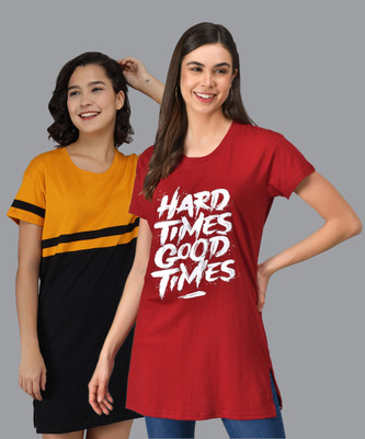 Rakshita Collection Colorblock Women Round Neck Multicolor T-Shirt