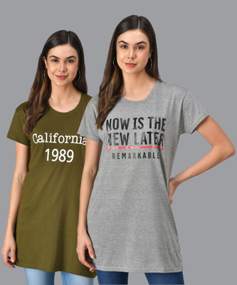 Christy World Typography Women Round Neck Multicolor T-Shirt