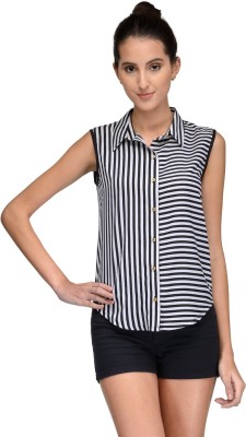 Tunic Nation Casual Sleeveless Striped Women Multicolor Top