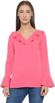 Tunic Nation Party Full Sleeve Solid Women Pink Top