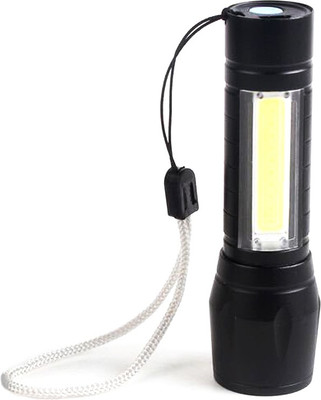 GLOWISH ZOOM IN ZOOM OUT COMPATIBLE DESIGN HIGH BRIGHT LED FOCUS TORCH Torch(Black, 8 cm, Rechargeable)