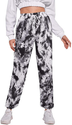 Dockstreet Dyed Women Black, White Track Pants